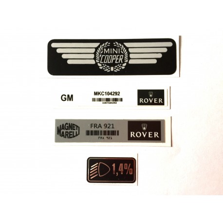 Rover Mini Cooper Mpi 4 Piece Sticker Pack