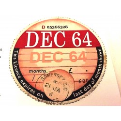 Blank Replica Tax Disc December 1964