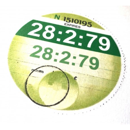 Blank Tax Disc February 1979