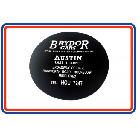 Brydor Cars Hounslow Middlesex Replica Dealer Sticker