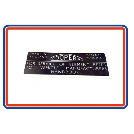 UNIPART Air Filter Box Sticker ST120 LMG1015 UAFBS1