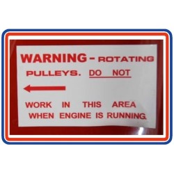 Rotating Pulleys - Warning Sticker