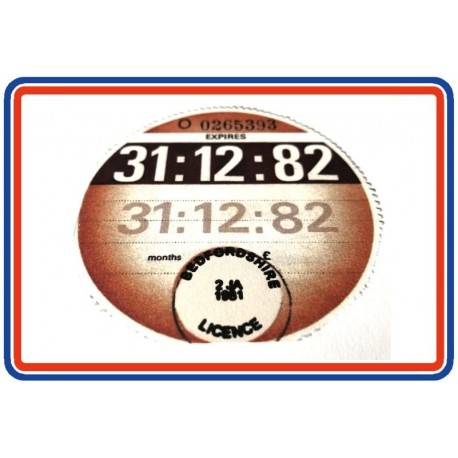 Blank Tax Disc December 1982
