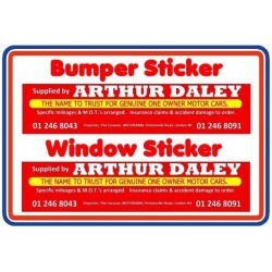 Arthur Daley Motorama Replica Sticker Pack 1