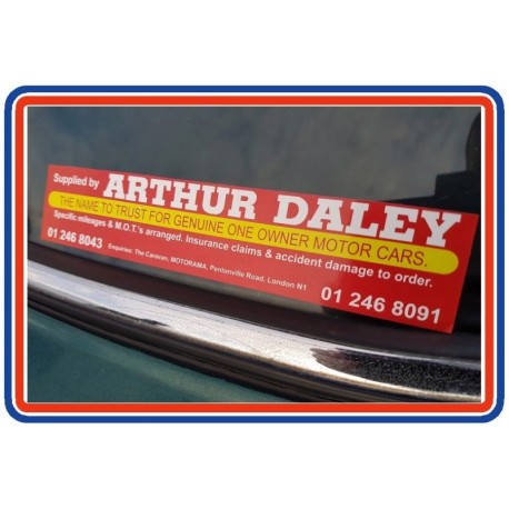 Arthur Daley Motorama Replica Bumper Sticker