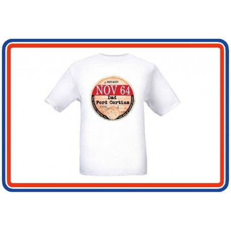Fully Personalised Tax Disc T-Shirt (upto 2004)