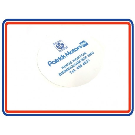 Patrick Motors PNG Kings Norton Replica Dealer Sticker