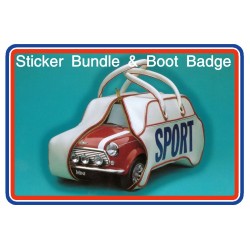 Rover Mini Cooper Mpi 3 Piece Sticker Bundle + Boot Badge