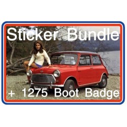Mk2 Austin Mini Sticker Bundle 10 + 1275 Boot Badge