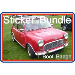 Austin Mini Mk1 Cooper Sticker Bundle 7 with Boot Badge