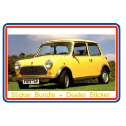 Austin Rover Mini City Full Engine Bay Sticker Bundle + Dealer Sticker