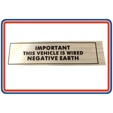 Negative Earth Brushed Aluminium Sticker ST113