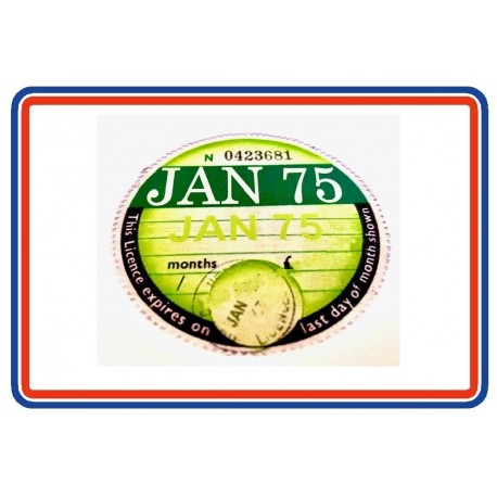 Replica January 1975 Tax Disc