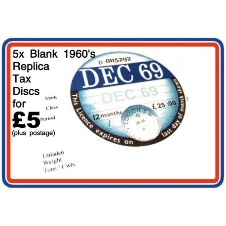 Blank Tax Disc December 1969