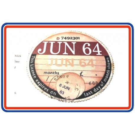 Blank Tax Disc June 1964