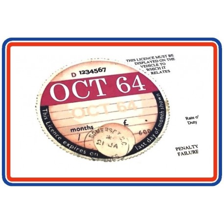 Blank Tax Disc October 1964