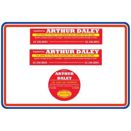 Arthur Daley Motorama Replica Sticker Bundle 2
