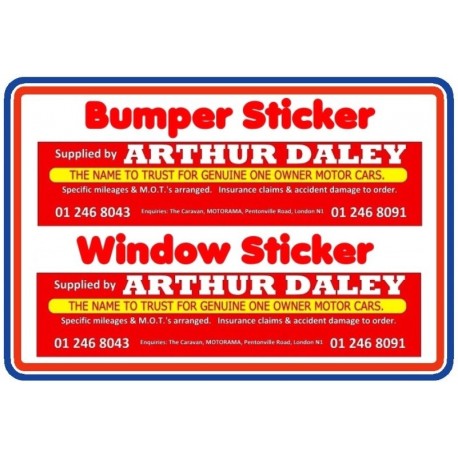 Arthur Daley Motorama Replica Sticker Bundle 1