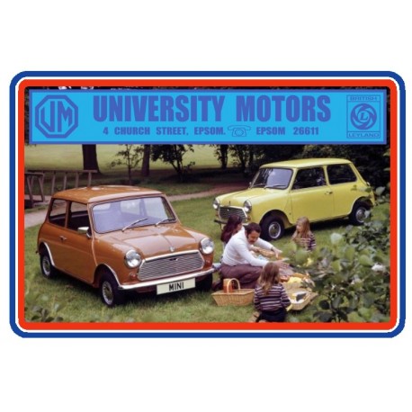 University Motors Epson Replica British Leyland Dealer Sticker
