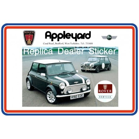 Appleyard Rover & Mini of Bradford, West Yorkshire Replica Window Sticker