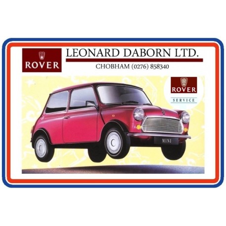 Leonard Daborn Rover Chobham Replica Window Sticker + Rover Service Sticker