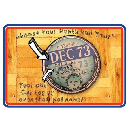Fully Personalised Replica Tax Disc upto 2004