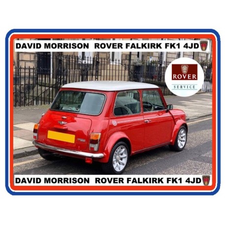 Morrisons Garage Falkirk Replica Number Plate Stickers x2 + Rover Service Sticker