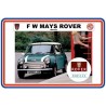 FW MAYS Rover Replica Number Plate Stickers x2 + Rover Service Sticker