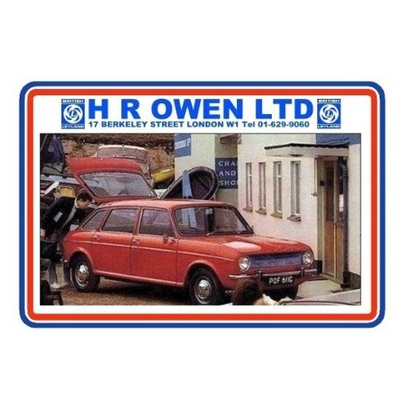 H R Owen LTD London W1 Replica British Leyland Front Number Plate Sticker