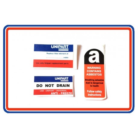 Rover Mini Carb Model 3 Piece Sticker Bundle