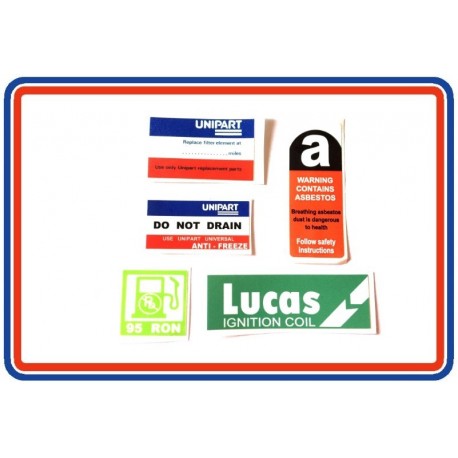 Rover Mini Carb Model 5 Piece Sticker Bundle