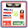 Rover Mini Cooper Carb Model 7 Piece Sticker Bundle