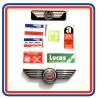 Rover Mini Cooper Carb Model 7 Piece Sticker Bundle + Bonnet Badge