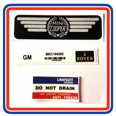 Rover Mini Cooper SPi 3 Piece Sticker Bundle