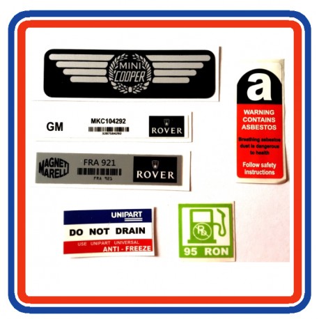 Rover Mini Cooper SPi 6 Piece Sticker Pack