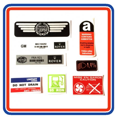 Rover Mini Cooper SPi 8 Piece Sticker Pack