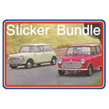 Morris Mini Mk2 850 1000 & Cooper 2 Piece Sticker Bundle