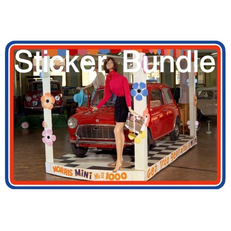Morris Mini Mk2 850 1000 & Cooper 3 Piece Sticker Bundle