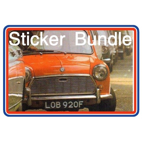 Morris Mini Mk2 850 1000 & Cooper 4 Piece Sticker Bundle
