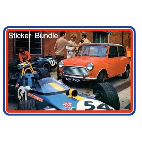 Morris Mini Mk2 850 1000 & Cooper 8 Piece Sticker Bundle