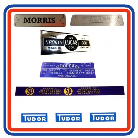 Morris Minor 1000 1962-1968 6 Piece Sticker Bundle