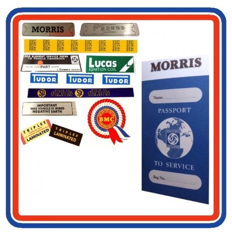 Morris Minor 1000 1968-1971 10 Piece Sticker & Passport Bundle