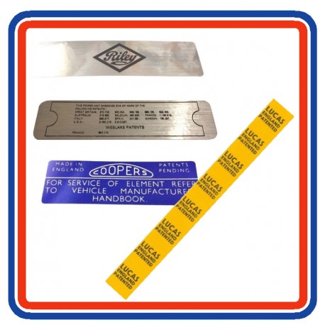 Riley Elf Mk1/2 Engine Bay 4 Piece Sticker Bundle