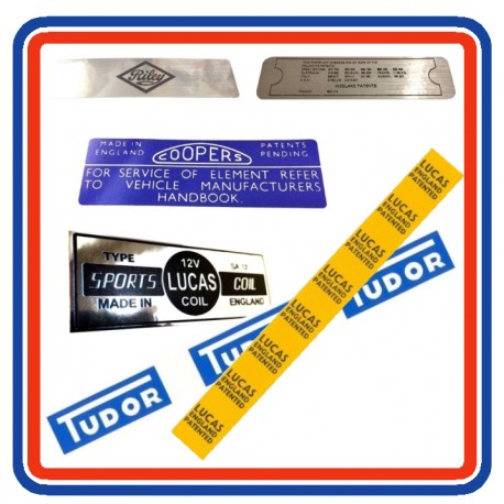 Riley Elf Mk1/2 Engine Bay 6 Piece Sticker Bundle
