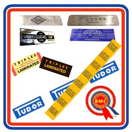 Riley Elf Mk1/2 Engine Bay 8 Piece Sticker Bundle