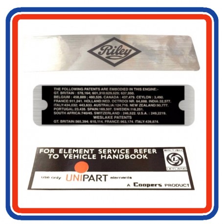 Riley Elf Mk3 Engine Bay 3 Piece Sticker Bundle