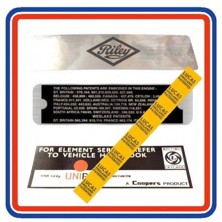 Riley Elf Mk3 Engine Bay 4 Piece Sticker Bundle