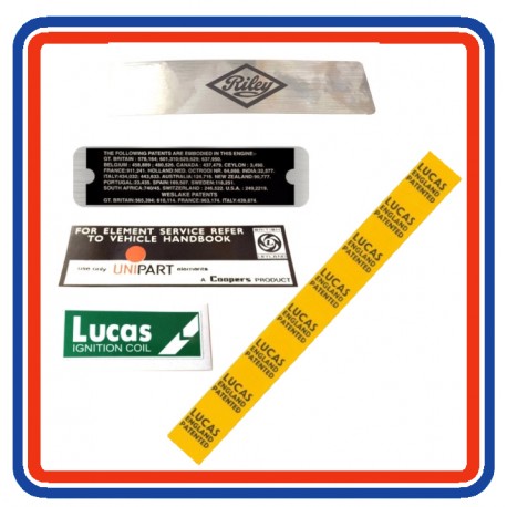 Riley Elf Mk3 Engine Bay 5 Piece Sticker Bundle