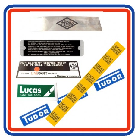 Riley Elf Mk3 Engine Bay 6 Piece Sticker Bundle