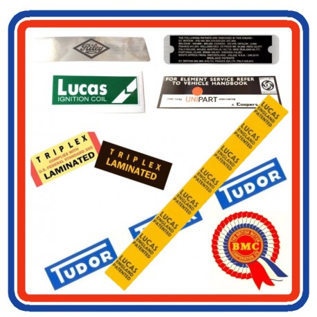 Riley Elf Mk3 Engine Bay 8 Piece Sticker Bundle